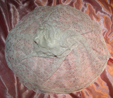 ZARTER Vintage PETTI - Unterrock NYLON weiß Spitze RÜSCHENVOLANTS  L/XL