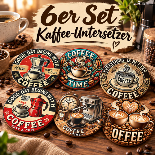 Kaffee untersetzer 6er - kaffee, set