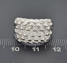 STERLINGSILBER KEEPER RING 4 REIHIG BREIT SCHUSS KNOTEN SCHNALLE MASSIVES BAND GROSSE GRÖßEN
