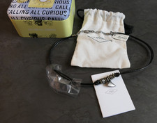 Fossil JF85832040 Herren Halskette Anhänger Edelstahl Leder Schwarz Braun 47 cm