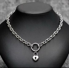 UNISEX GLIEDERKETTE BIKER GOTHIC EDELSTAHL SILBERFARBEN MASSIV SCHLOSS CA 50 CM