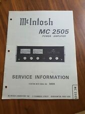 McIntosh MC 2505 Amplifier, Verstärker, Service Information
