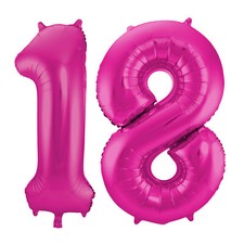 FOLIENBALLONS + BALLONGAS + BALLONS - 1-99 Geburtstag Pink Party Deko Set Helium