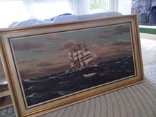 Original Hand Signiert S.Pamir Öl Gemälde Schiff Sehe Bilder Und Beschreibung 