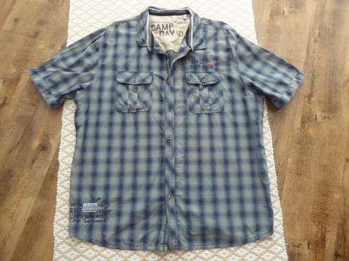 Camp david hemd grau - in, grau/blau