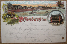 AK Offenbach, Litho, 2 fach, Stadt,Schloss, 1904