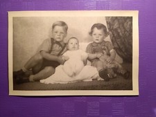 Old photo antique girl boy boy