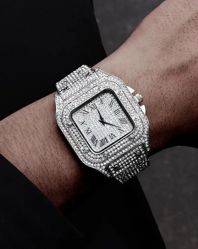 Luxus uhr silber - luxus, quadratisch