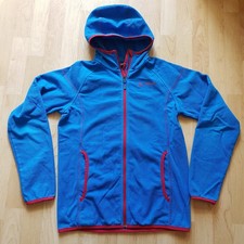 VAUDE FLEECEJACKE JACKE FLEECE STRICKJACKE  MÄDCHEN 158 164 BLAU ROT KAPUZE