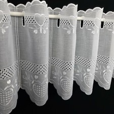 Kurzgardine Scheibengardine Panneau Landhaus Babette Feinbatist weiß