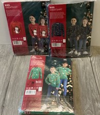 3er Set Kinder Sweatshirt Größe 122/128 Pullover Mehrfarbig Weihnachten (R1-68