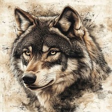 Wandbild Wolf Portrait Deko