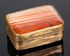 Antike Achat Tabatiere Schnupftabak Dose vergoldet 19. Jh. agate snuff box