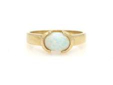 Größe 57 Ring 585 GOLD 14 Karat Gelbgold anello bague Opal Goldring oro G3866/25