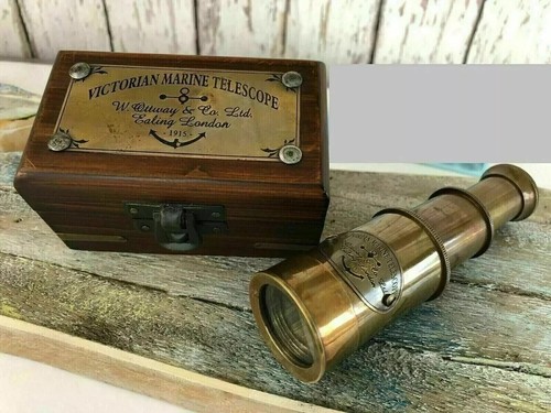 Teleskop maritim antik messing - maritim,