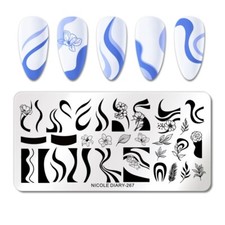 French Stamping Schablone ND267 Nicole Diary  French Stempel Platte Nailart Nail
