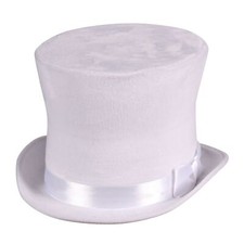 Zylinder Flair weiß Samt Größe 59/60cm Karneval Fasching Kostüm Hut