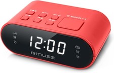 MUSE Radiowecker M-10 Red, zwei Alarme, Dimmbar, FM [B-Ware]