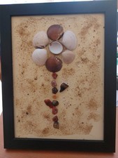 Muschelbild mit edelsteinen - mit,