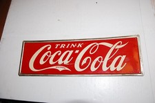 seltenes originales altes Coca-Cola Blechschild Reclame Werbung 45cm x 14cm