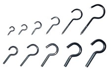 Schraubhaken gebogen Stahl verzinkt Holzgewinde / Metrisch 20 - 100 mm