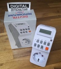 Digitale Steckdosen-Zeitschaltuhr, Quigg, max. 140 Schaltungen/Woche, 230 V