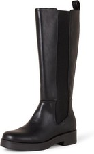 Amazon Essentials Damen-Stiefel Schwarz (Black) Synthetikleder mit hohem Schaft