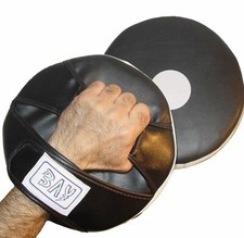BAY® 2x Pratzen Handpratzen Pratze Schlagpolster TKD Mitt Rund Flach mit Griffe