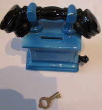 Spardose Sparbüchse Goebel gemarkt Telefon Keramik m. Schlüssel gemarkt Funktion