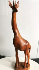 Handgefertigte massives Hart-Holz-Giraffe - 45 cm Höhe