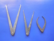 3x alte Taster Massnehmer Innentaster Außentaster Tasterzirkel alte Lehre Mass