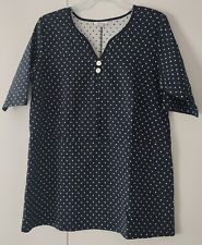 Tunika Bluse Hängerchen schick, marineblau mit weißen Punkten,  TOP!