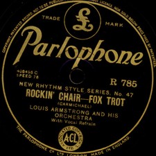 LOUIS ARMSTRONG Rocking Chair / CORNELL ORCHESTRA ..Love   Schellackplatte X3802