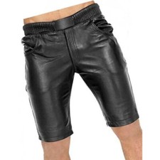 Neu Herren Schwarz Leder