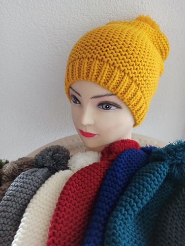 Strickmütze,Mütze,Bommelmüt