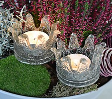 ❀ 2 x Teelichtstecker Krone