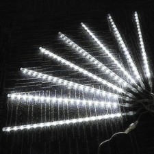 8X LED Meteorschauer Lichterkette Außen Eiszapfen Regen Lichter Weihnachtsdeko