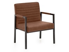 Wellington XXL Armlehnstuhl braun Kunstleder Schwerlaststuhl bis 250kg belastbar