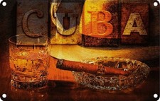Blechschild 20x30 cm Cuba Zigarre Rum Havanna Abenteuer Reisen Amerika USA Urlau