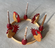 Osterkranz Holz mit Kerzen