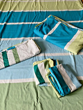 MERADISO - 6 Teile, 2 Garnituren je 2 Kissen, Wende Bettwäsche, petrol apfelgrün