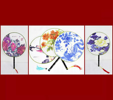 Fächer mit asiatisch chinesisch Design Sommer Klappfächer Nylon Holz Stoff China