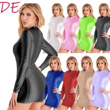 Damen glossy minikleid - glossy,