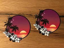 2x Surfer Aufkleber Beach Surf