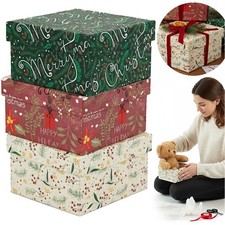 Weihnachten Geschenkboxen mit Deckel 14,5x14.5x7 cm
