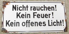 original email schild  feuer verbot 2.wk ww bunker luft schutz top vintage deko