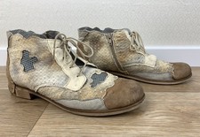 Made in Italy Damen Gr. 41 Schürschuhe Leder beige grau braun Halbschuhe f7