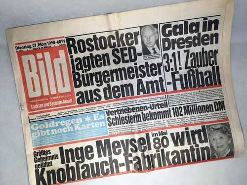 Bildzeitung vom 1990 - vom, 27.03.1990