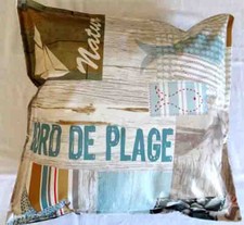 Allwetterkissen Bord de Plage Kunststoff indoor outdoor Deko Strand Meer 40x40cm