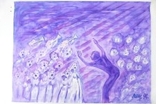 Wilhelm Klußmann Aquarell 1996 sig. Weihnachtsoratorium 47x65cm N-1412